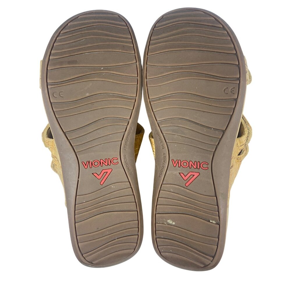 Vionic Pacific Rio Gold Slide On Sandals Women's 8 - Picture 7 of 15